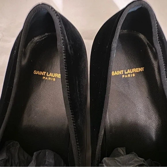 NWOT SAINT LAURENT mens velvet loafers - Picture 13 of 14